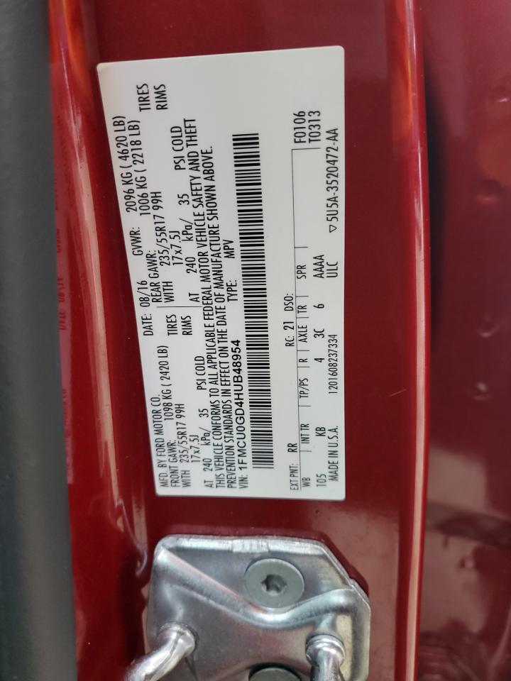 2017 Ford Escape Se VIN: 1FMCU0GD4HUB48954 Lot: 79913044