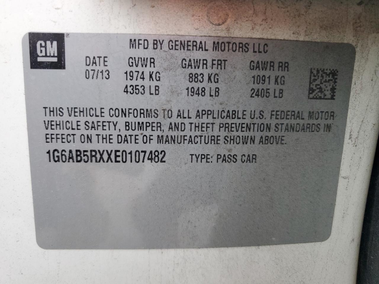 2014 Cadillac Ats Luxury VIN: 1G6AB5RXXE0107482 Lot: 77848694