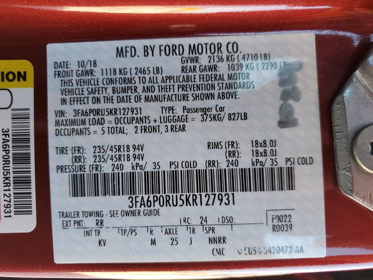 2019 Ford Fusion - Image 15