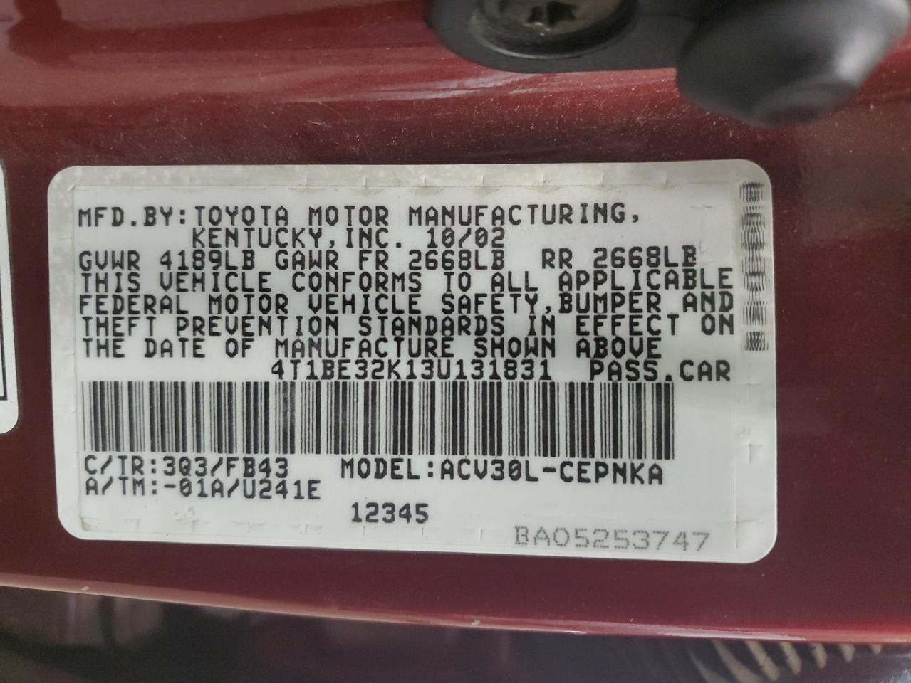 2003 Toyota Camry - Image 12