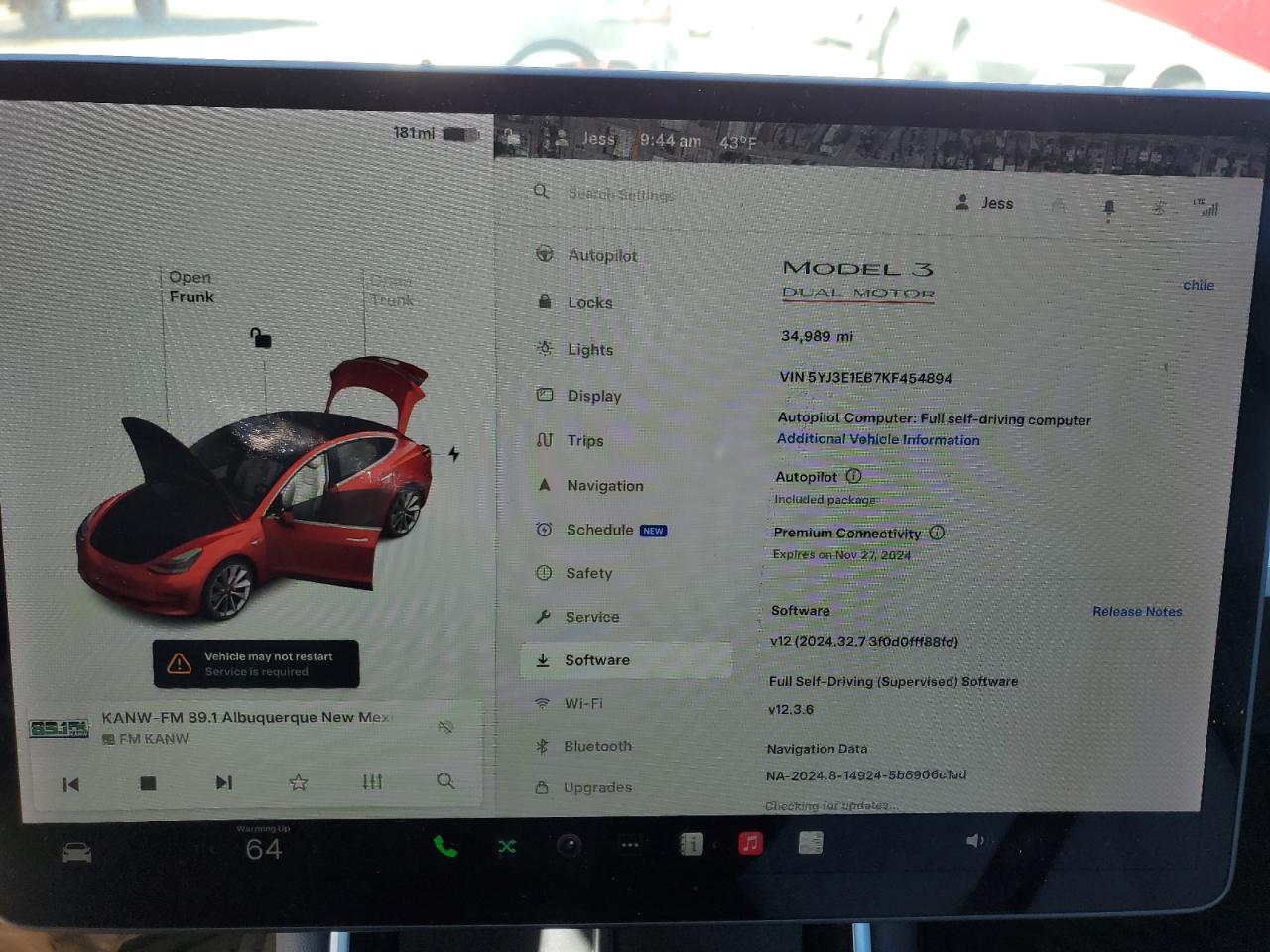 VIN 5YJ3E1EB7KF454894 2019 TESLA MODEL 3 no.9