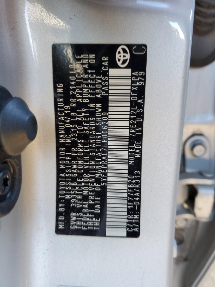 5YFEPRAE7LP006209 2020 TOYOTA COROLLA - Image 12