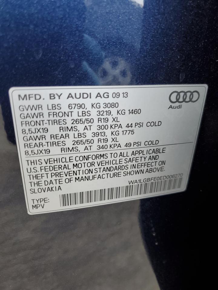 2014 Audi Q7 Premium Plus VIN: WA1LGBFE0ED006270 Lot: 79571134