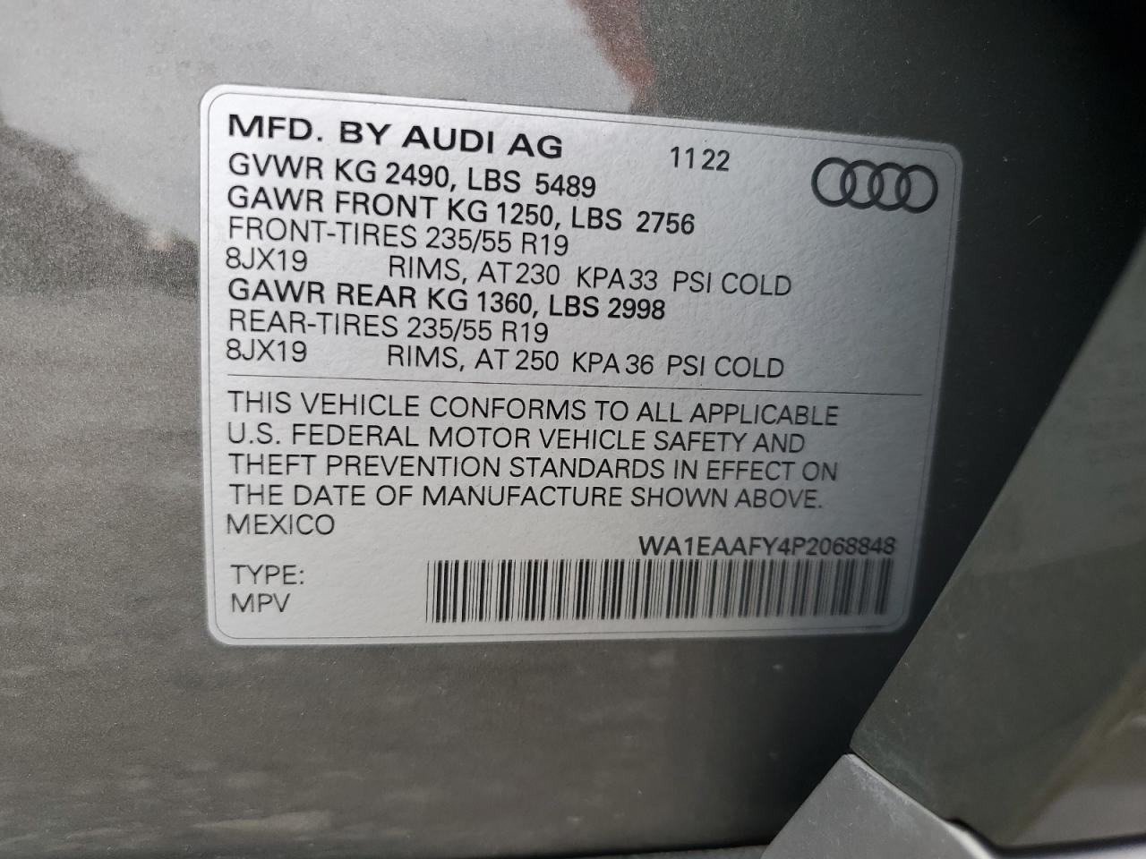 VIN WA1EAAFY4P2068848 2023 AUDI Q5 no.13