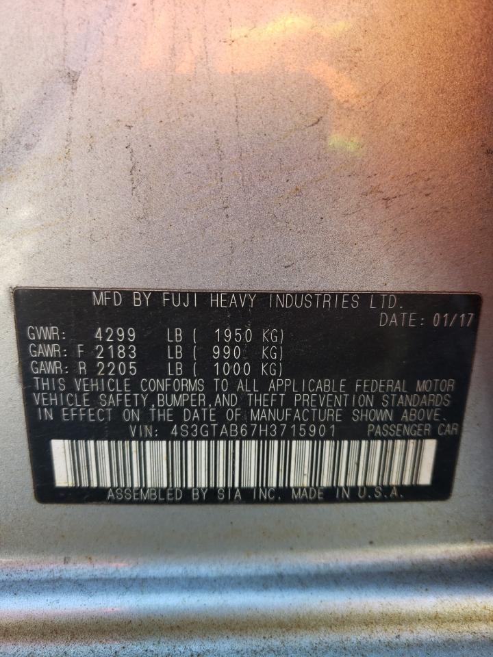 2017 Subaru Impreza Premium VIN: 4S3GTAB67H3715901 Lot: 81098704