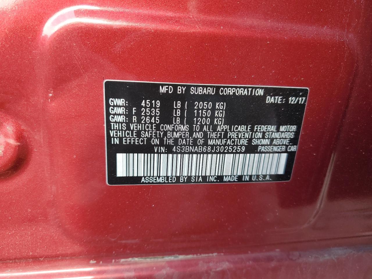 2018 Subaru Legacy - Image 12