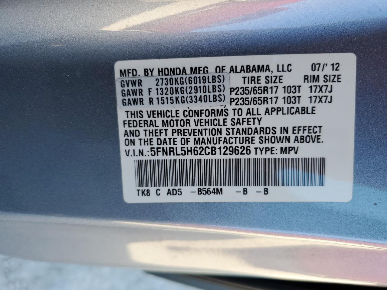 2012 Honda Odyssey - Image 13