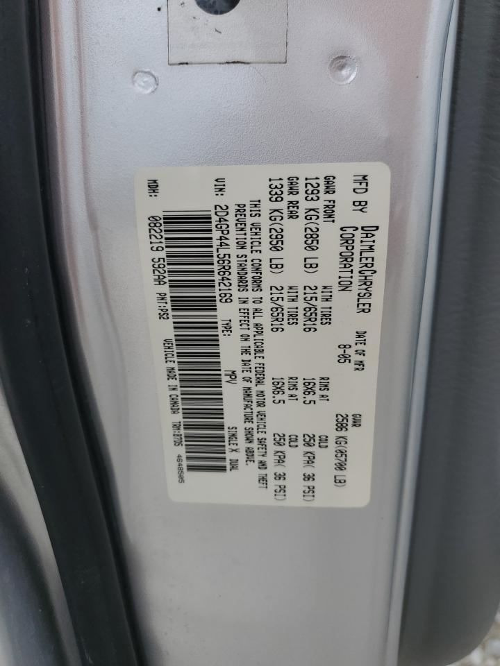 2006 Dodge Grand Caravan Sxt VIN: 2D4GP44L56R642169 Lot: 78242024