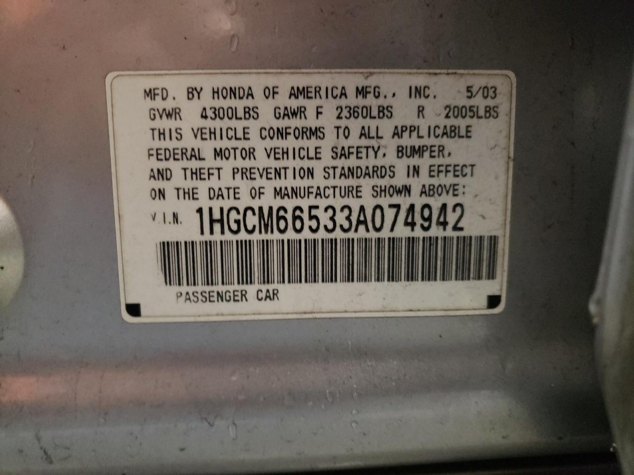 2003 Honda Accord - Image 12