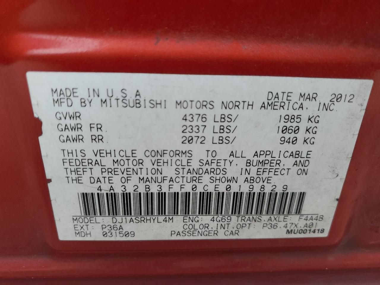 2012 Mitsubishi Galant - Image 12