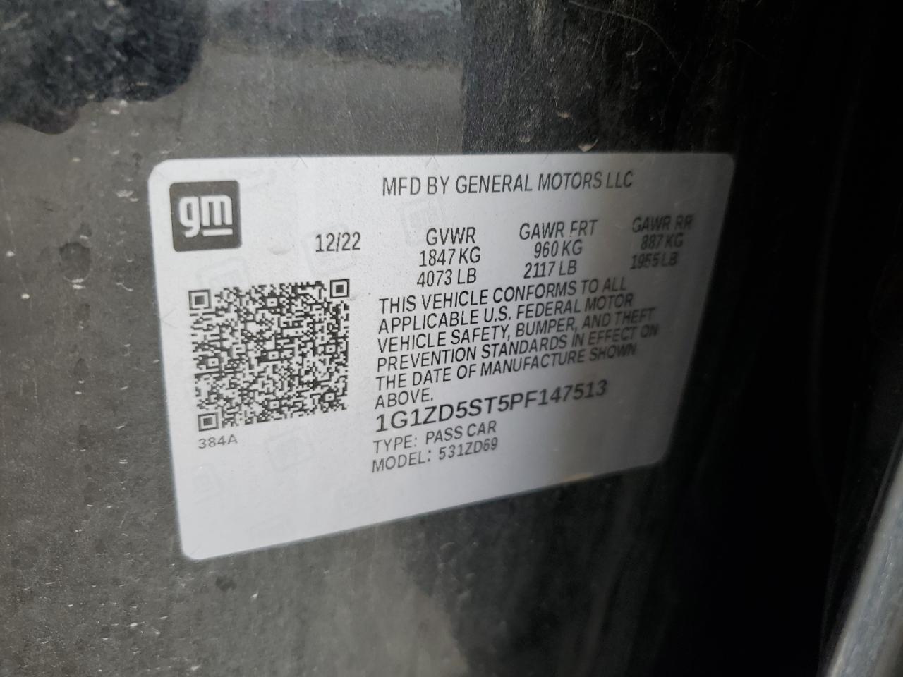 1G1ZD5ST5PF147513 2023 CHEVROLET MALIBU - Image 12
