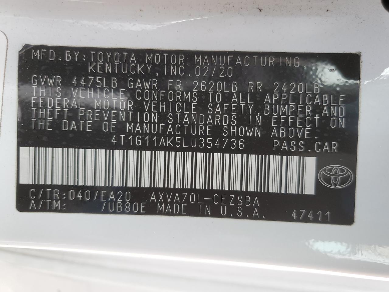 4T1G11AK5LU354736 2020 TOYOTA CAMRY - Image 14