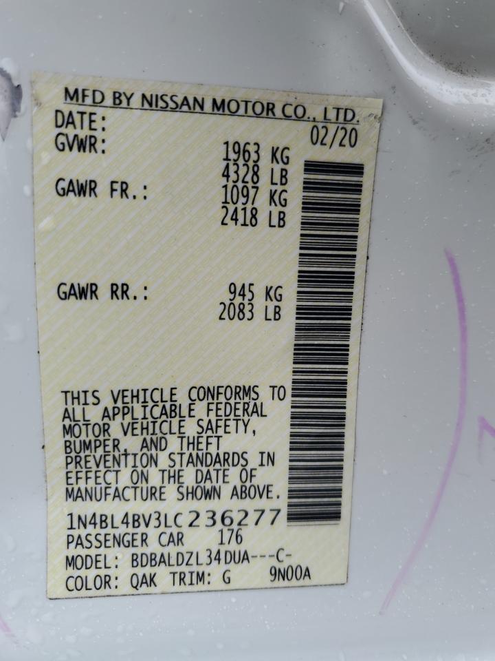 2020 Nissan Altima S VIN: 1N4BL4BV3LC236277 Lot: 81586774