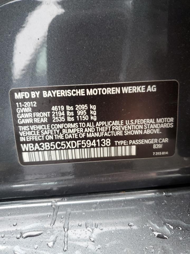 2013 BMW 328 Xi Sulev VIN: WBA3B5C5XDF594138 Lot: 81912804