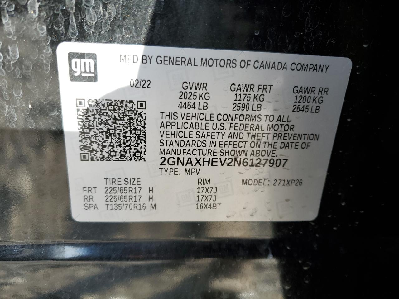 2GNAXHEV2N6127907 2022 CHEVROLET EQUINOX - Image 15