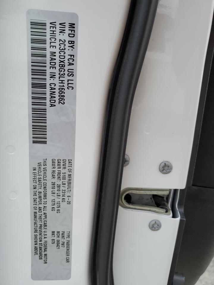 2020 Dodge Charger Sxt VIN: 2C3CDXBG3LH166862 Lot: 82158944
