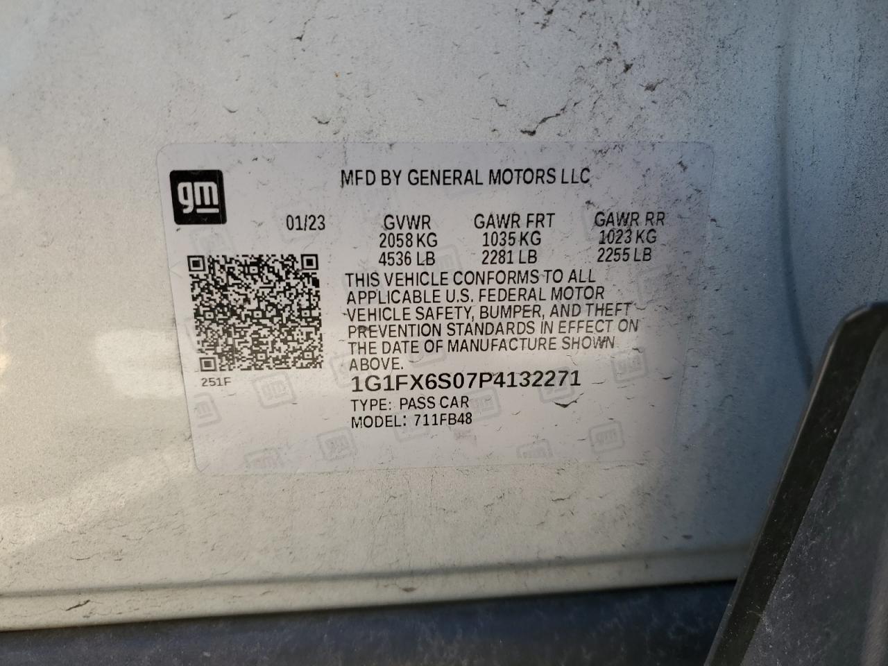 VIN 1G1FX6S07P4132271 2023 CHEVROLET BOLT no.12