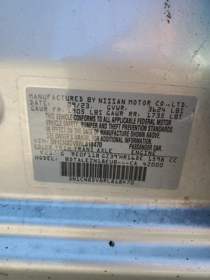 2024 Nissan Versa S VIN: 3N1CN8DV8RL818470 Lot: 79954574