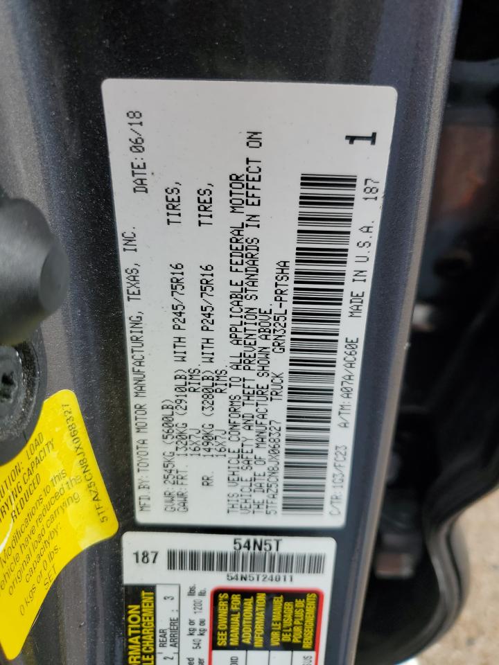 VIN 5TFAZ5CN8JX068327 2018 TOYOTA TACOMA no.13