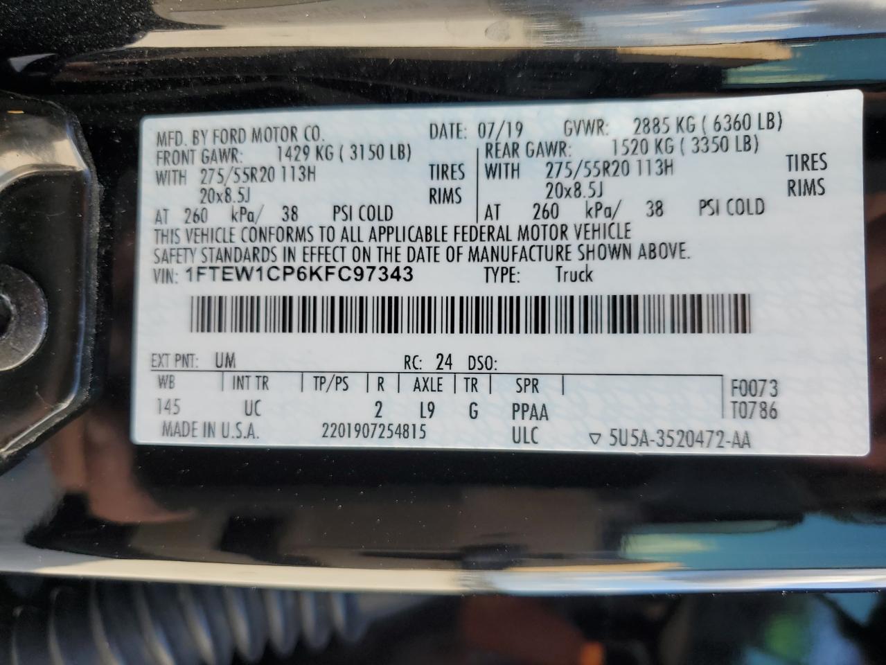 1FTEW1CP6KFC97343 2019 FORD F-150 - Image 13