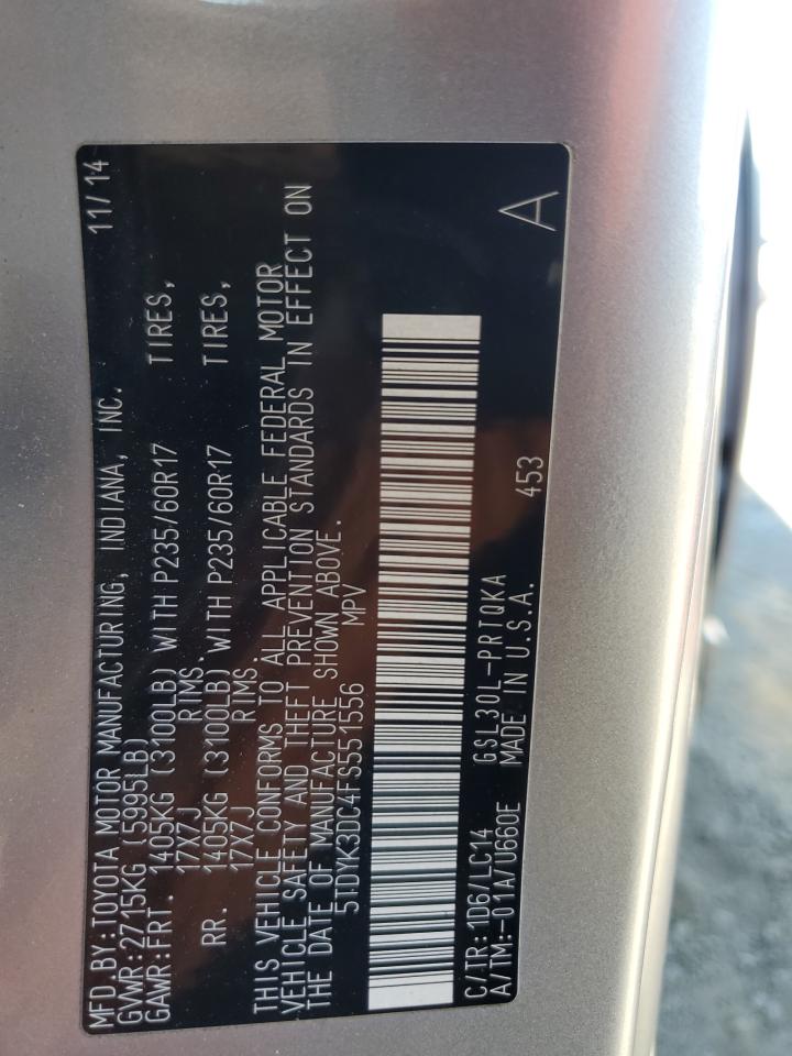 5TDYK3DC4FS551556 2015 Toyota Sienna Xle