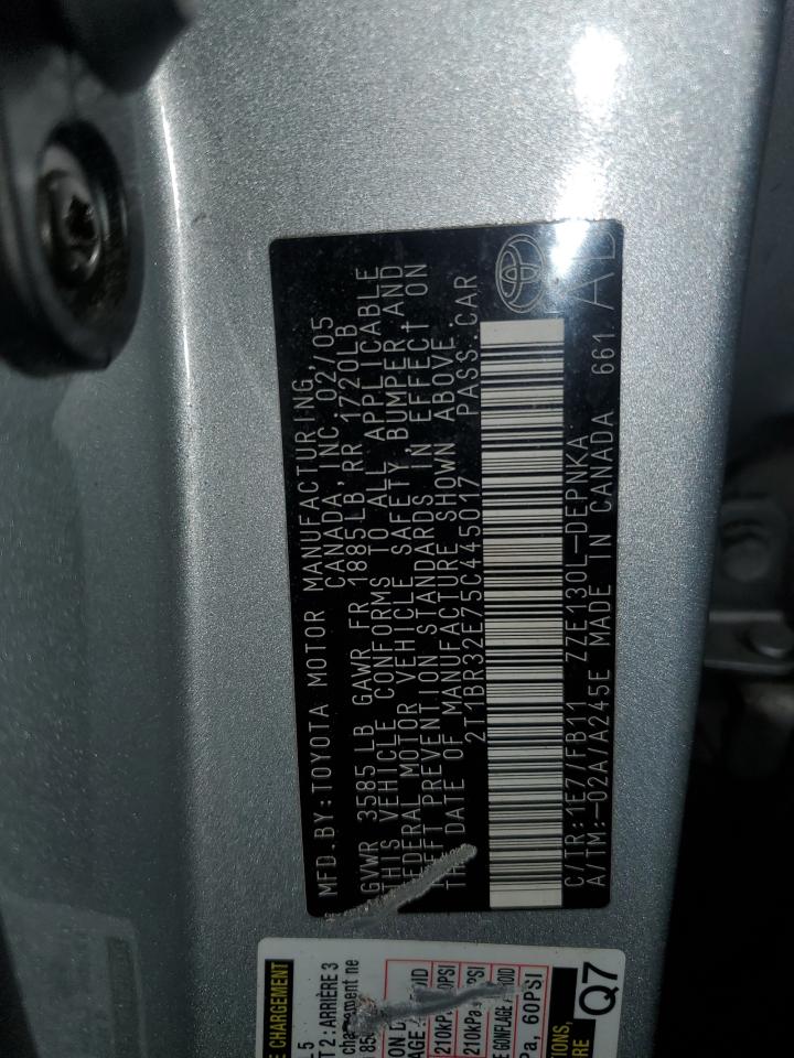 2005 Toyota Corolla Ce VIN: 2T1BR32E75C445017 Lot: 79613484