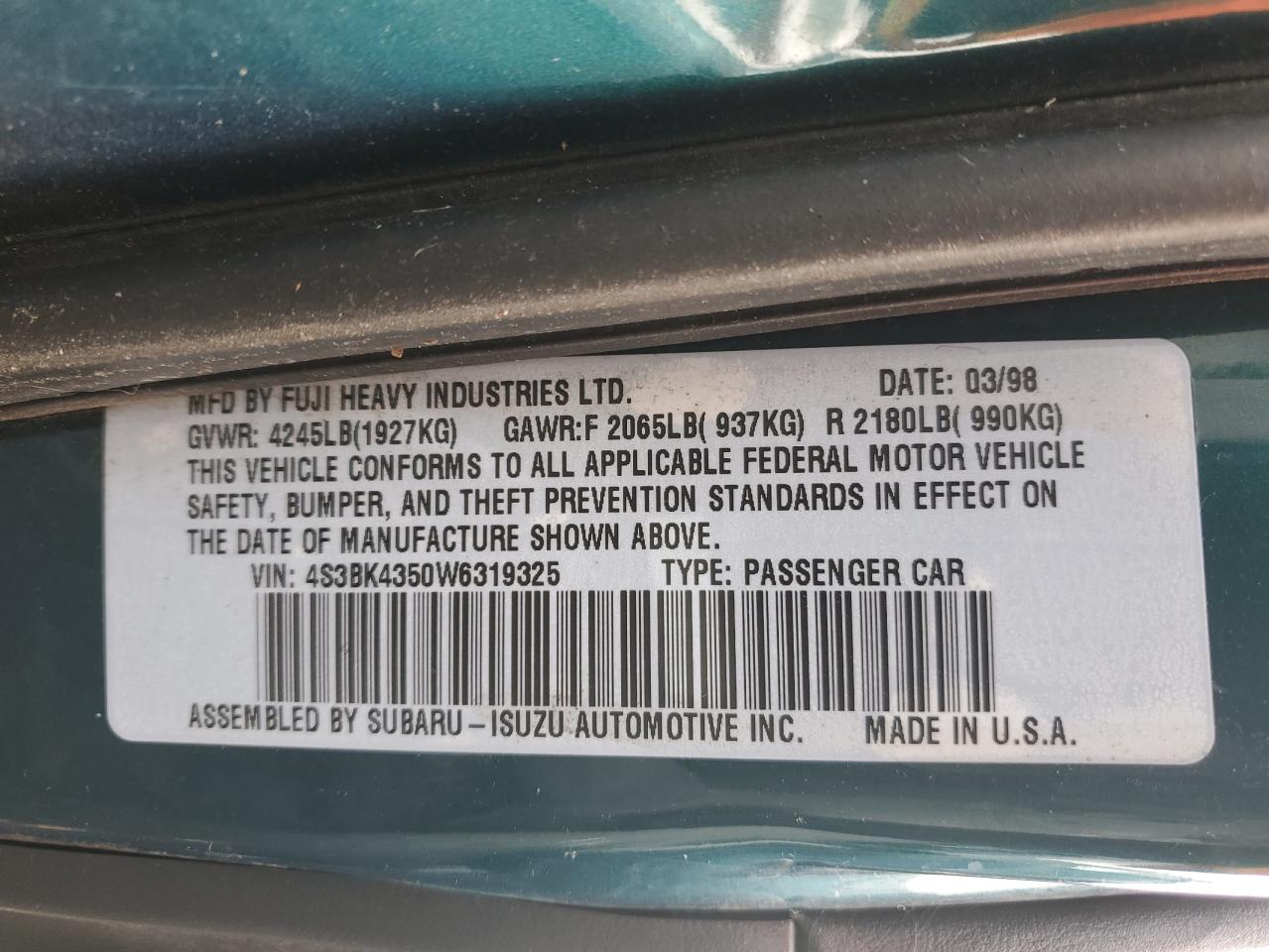 1998 Subaru Legacy - Image 12