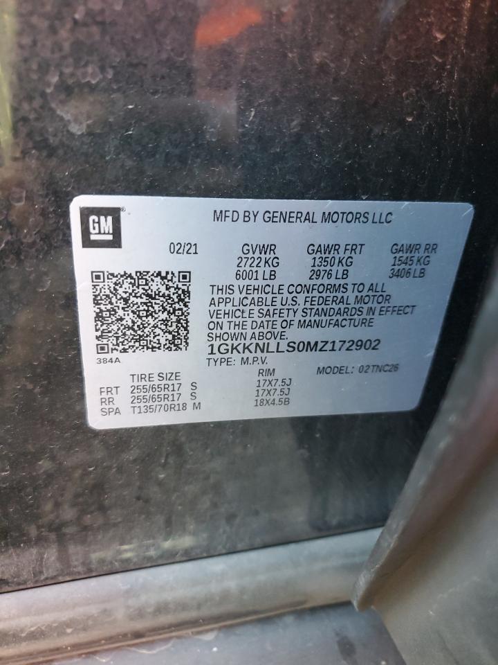 2021 GMC Acadia At4 VIN: 1GKKNLLS0MZ172902 Lot: 78909844