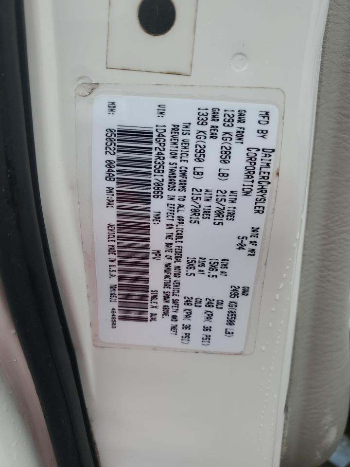 2005 Dodge Grand Caravan Se VIN: 1D4GP24R35B170866 Lot: 81486464