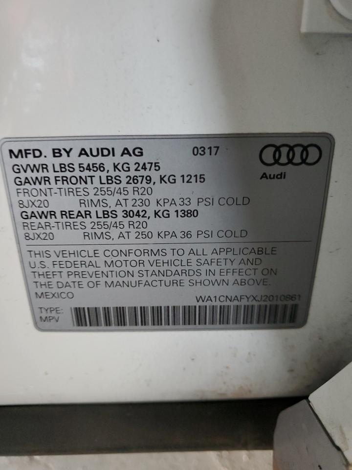 2018 Audi Q5 Prestige VIN: WA1CNAFYXJ2010861 Lot: 79483144