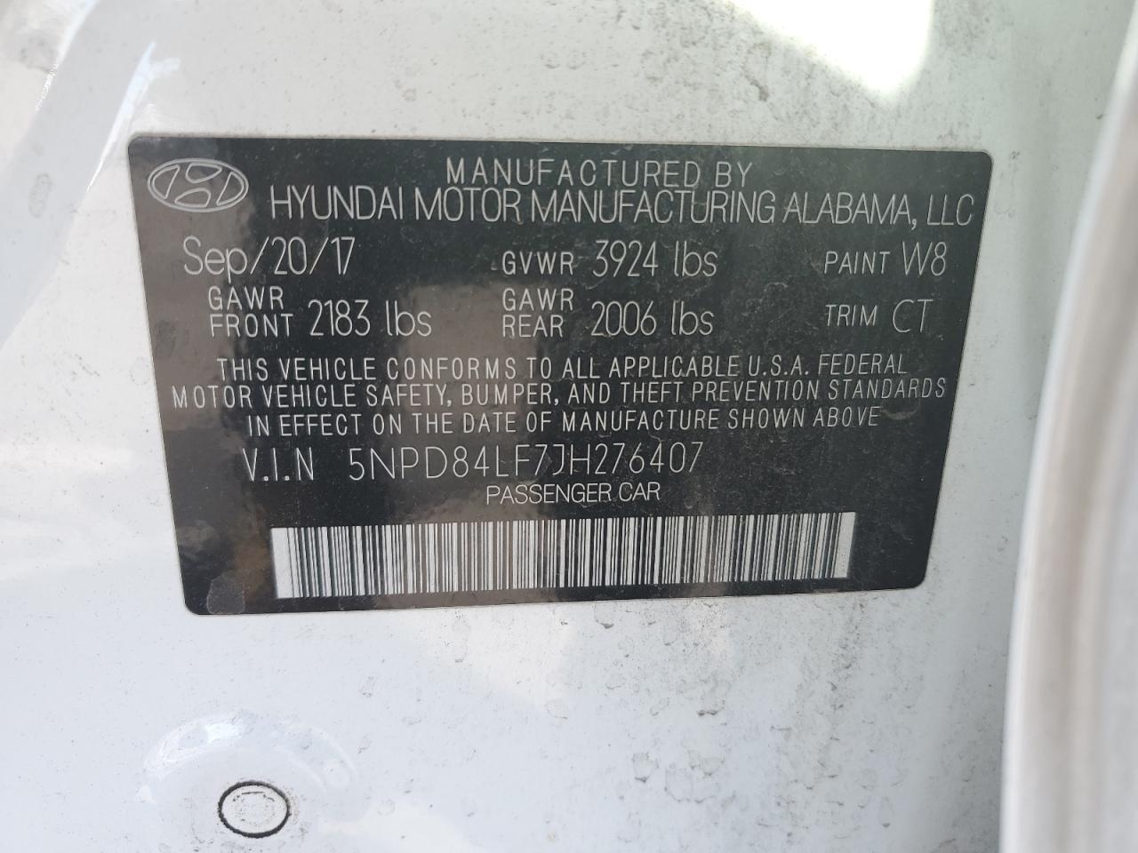 VIN 5NPD84LF7JH276407 2018 HYUNDAI ELANTRA no.12