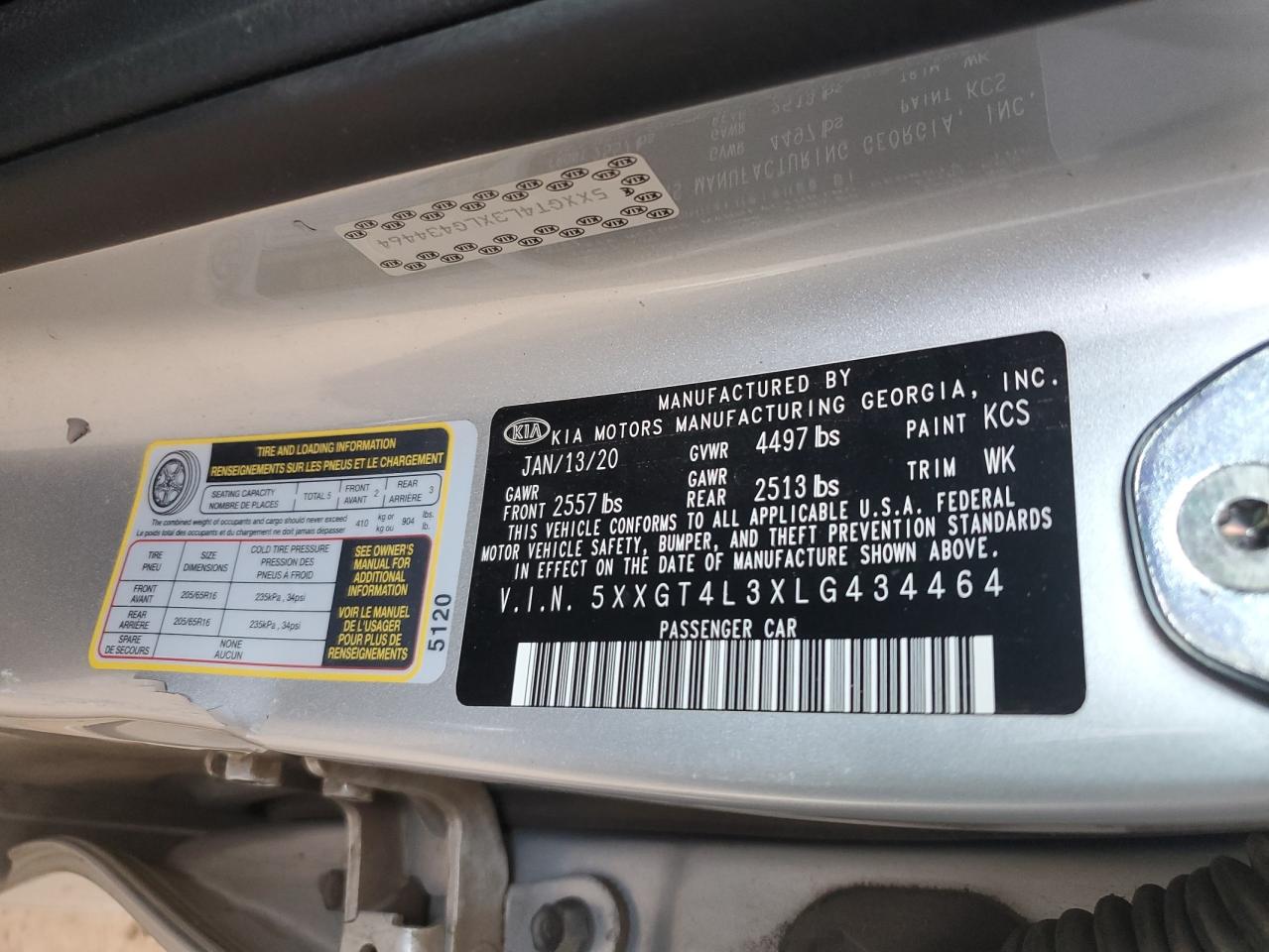 5XXGT4L3XLG434464 2020 KIA OPTIMA - Image 12
