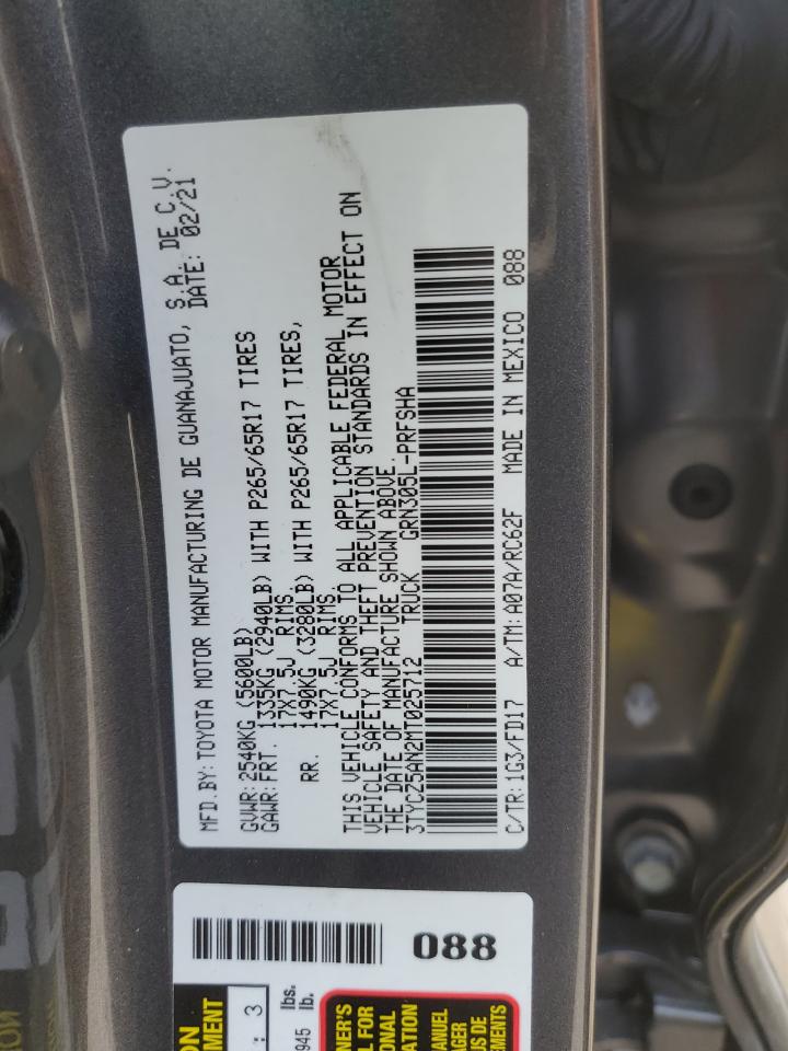 VIN 3TYCZ5AN2MT025712 2021 TOYOTA TACOMA no.12