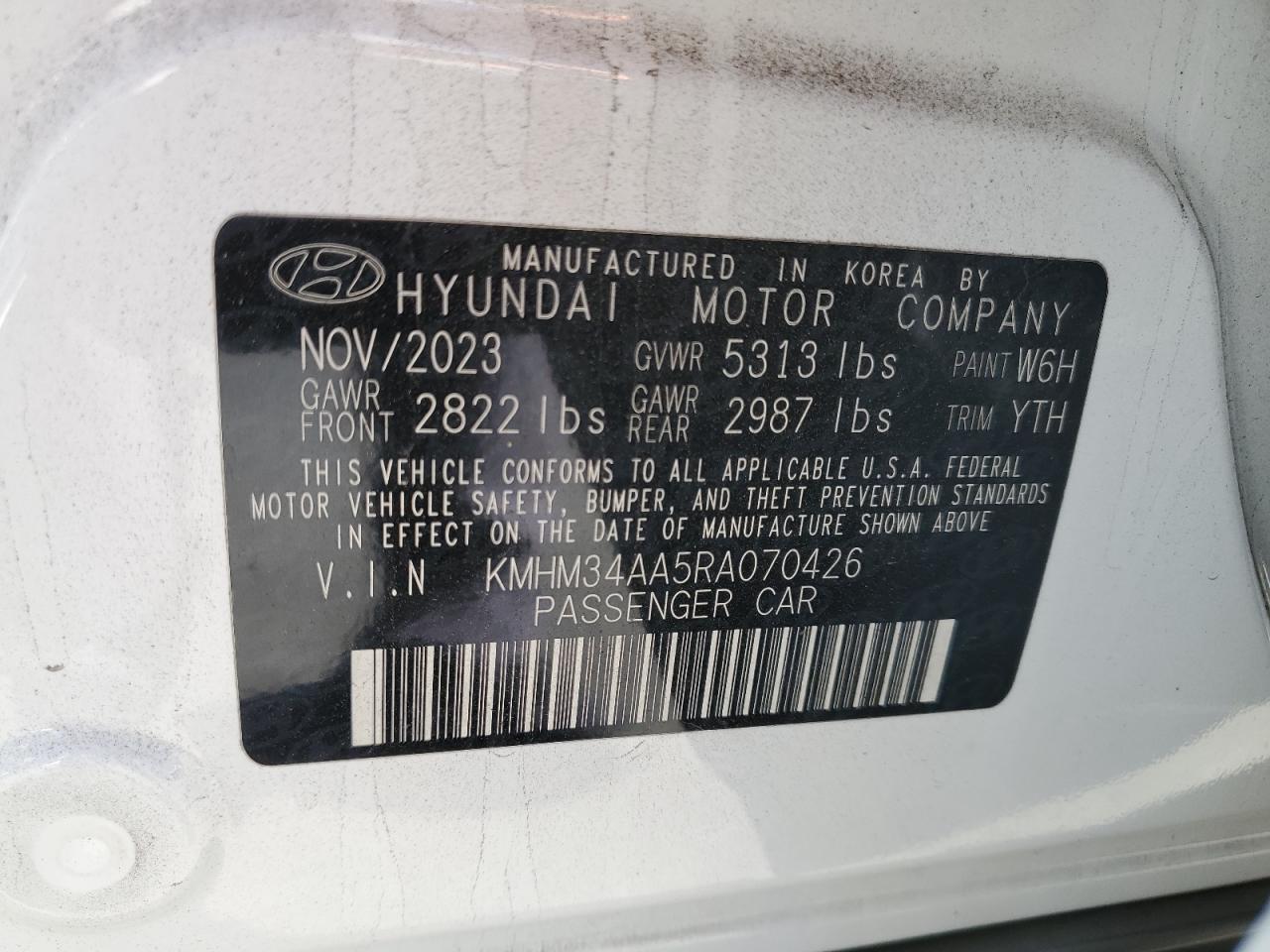 2024 Hyundai Ioniq 6 Sel VIN: KMHM34AA5RA070426 Lot: 80172114