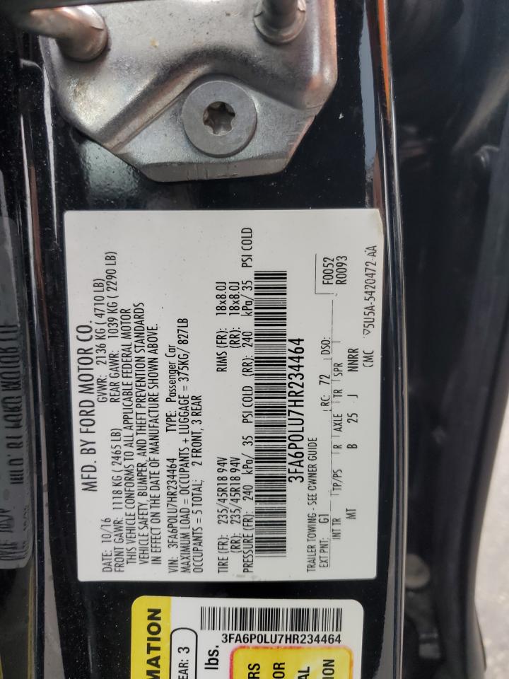 VIN 3FA6P0LU7HR234464 2017 FORD FUSION no.12