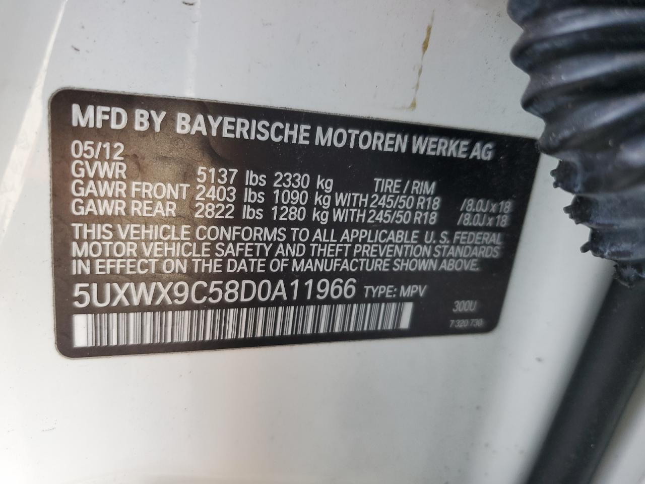 5UXWX9C58D0A11966 2013 BMW X3 xDrive28I