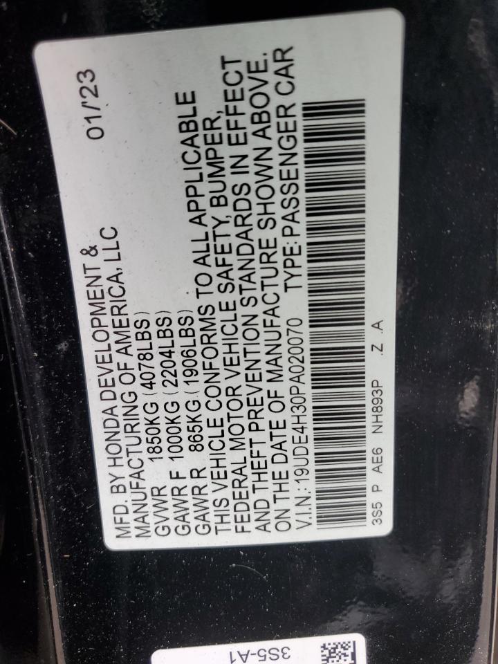 2023 Acura Integra A-Spec VIN: 19UDE4H30PA020070 Lot: 80145154