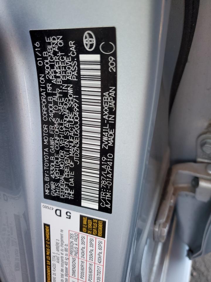 2016 Toyota Prius V VIN: JTDZN3EU2GJ049971 Lot: 76673034