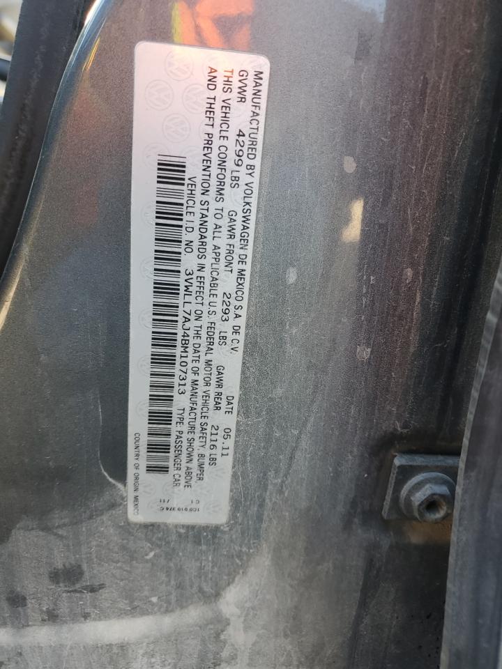 2011 Volkswagen Jetta Tdi VIN: 3VWLL7AJ4BM107313 Lot: 81513654