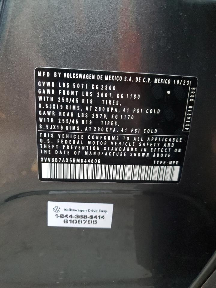 2024 Volkswagen Tiguan Se R-Line Black VIN: 3VV8B7AX5RM044606 Lot: 78823364