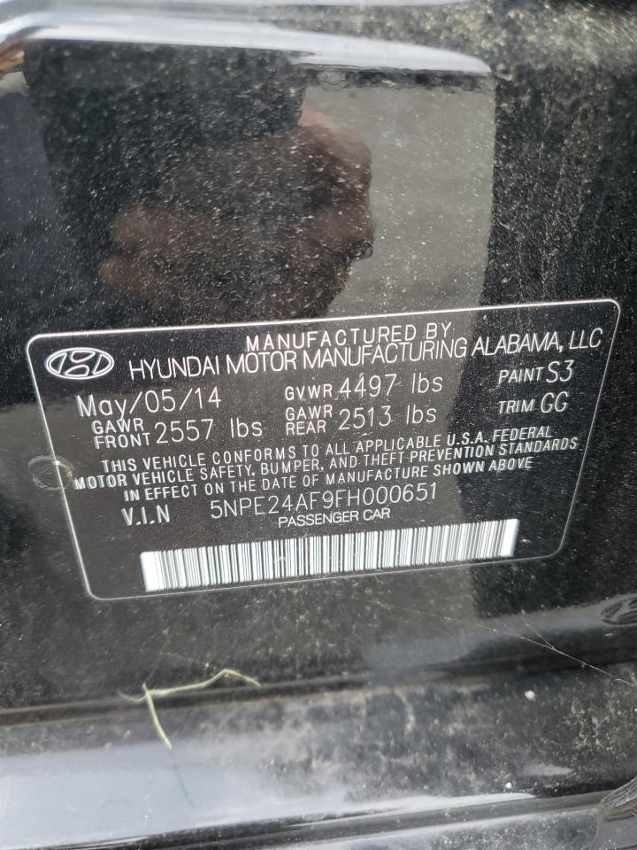 VIN 5NPE24AF9FH000651 2015 HYUNDAI SONATA no.12