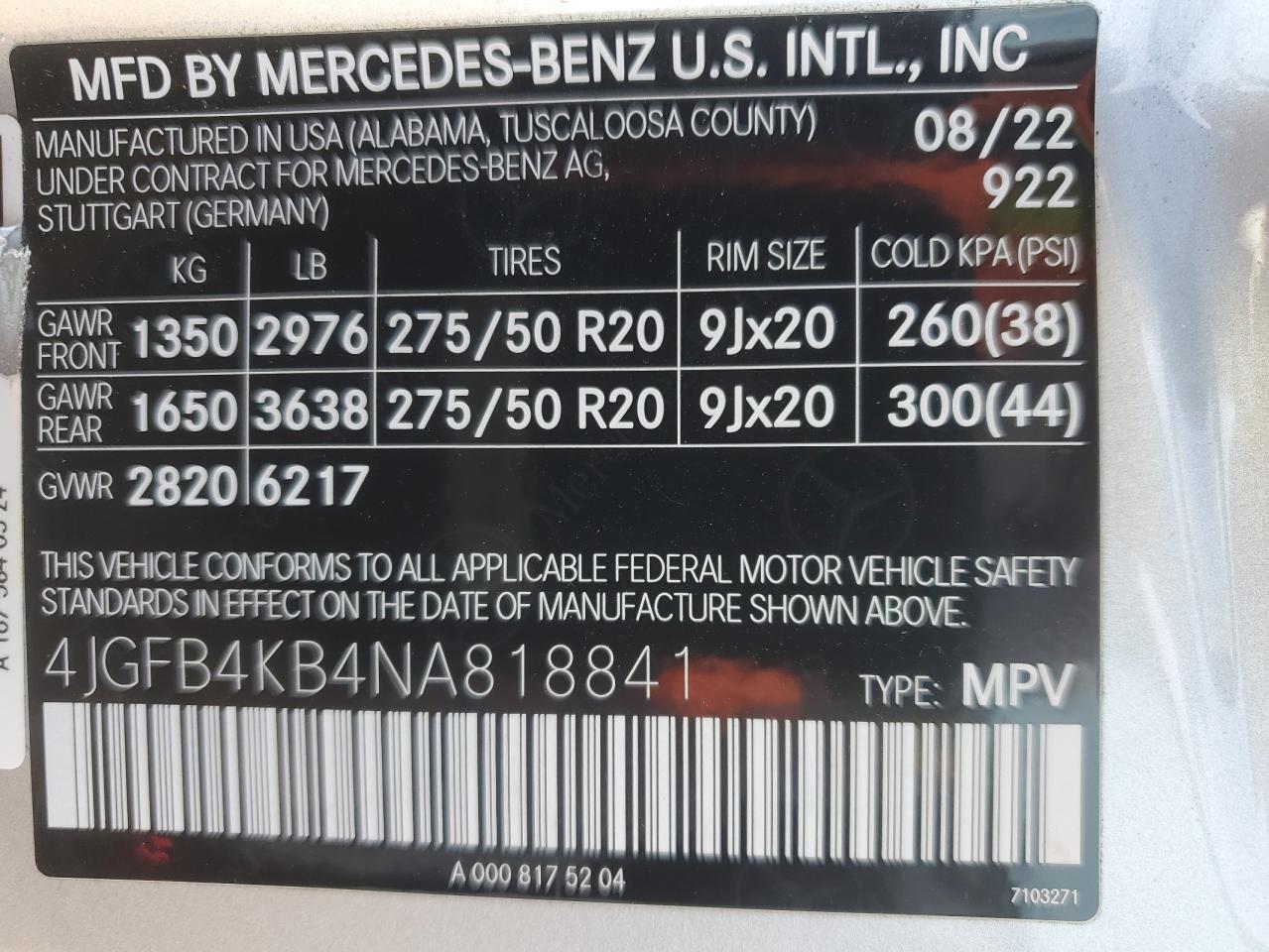 2022 Mercedes-Benz Gle 350 4Matic VIN: 4JGFB4KB4NA818841 Lot: 81308044