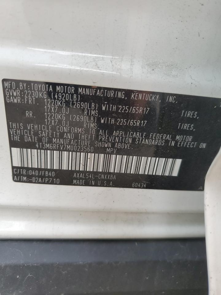 VIN 4T3M6RFV7MU023560 2021 TOYOTA RAV4 no.13