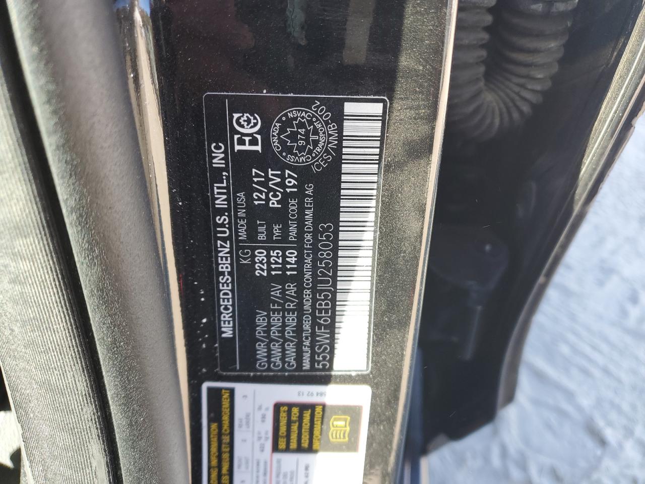 55SWF6EB5JU258053 2018 MERCEDES-BENZ C CLASS - Image 12