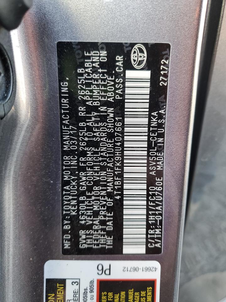 VIN 4T1BF1FK9HU407661 2017 TOYOTA CAMRY no.12