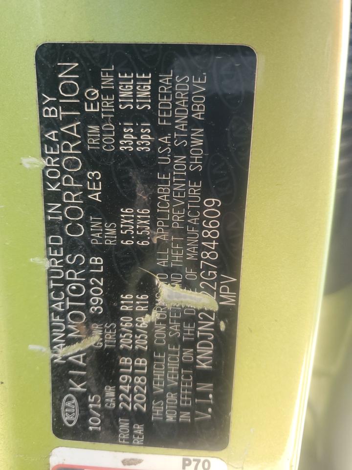 2016 Kia Soul VIN: KNDJN2A22G7848609 Lot: 80504184