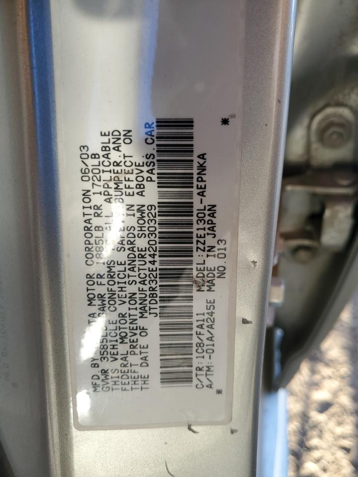 2004 Toyota Corolla Ce VIN: JTDBR32E442030329 Lot: 81710594