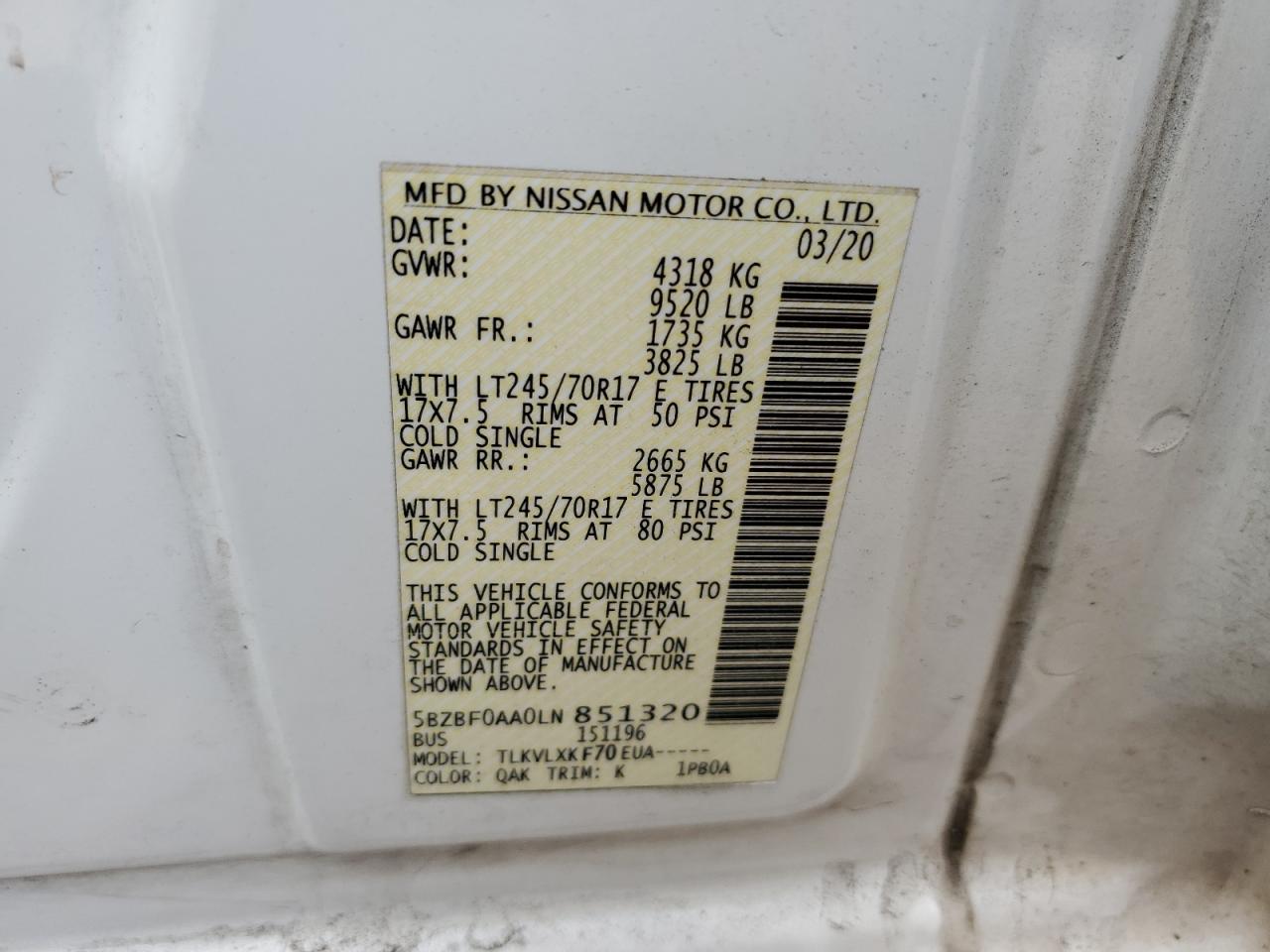 2020 Nissan NV - Image 13