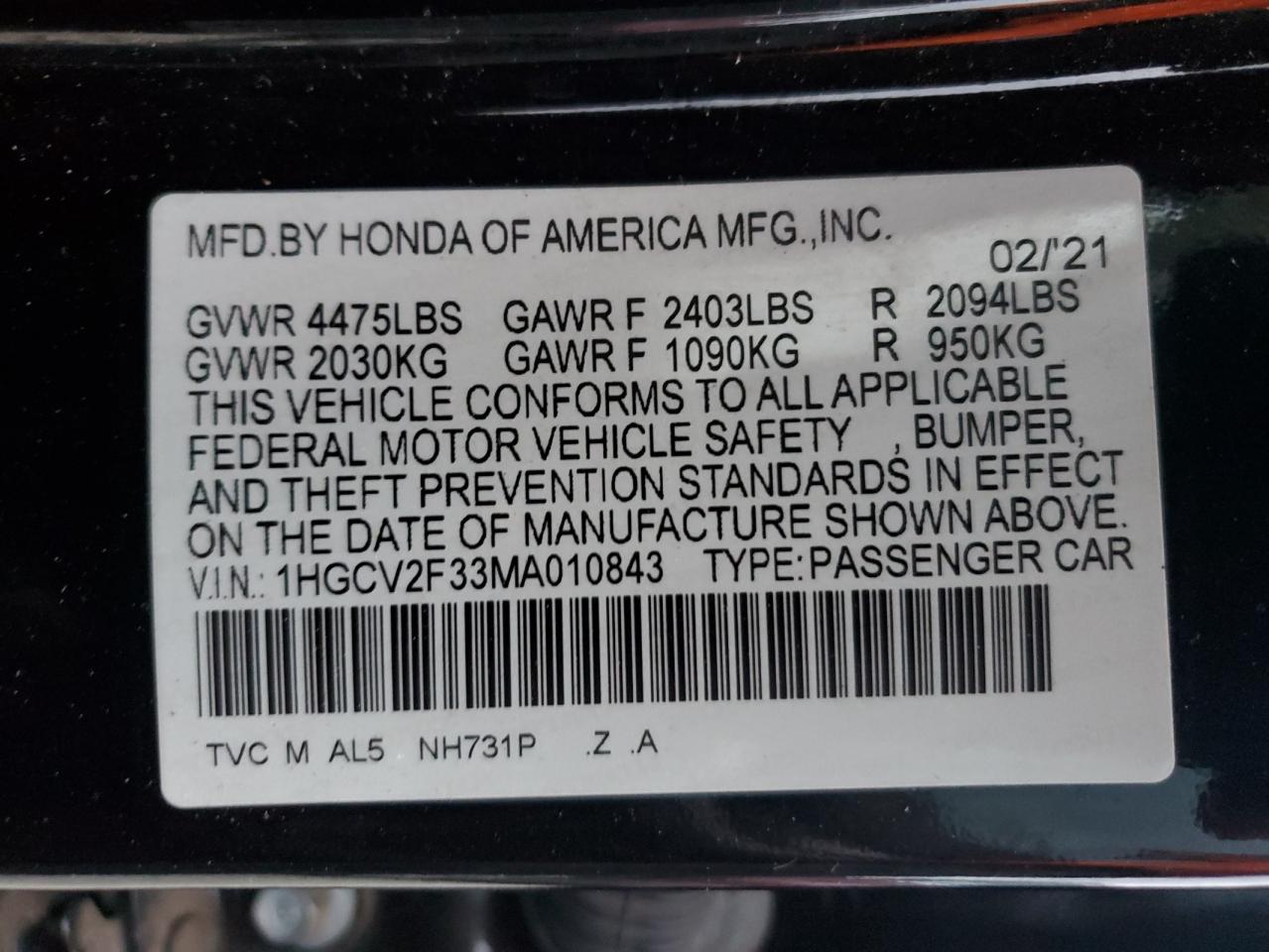 2021 Honda Accord - Image 14