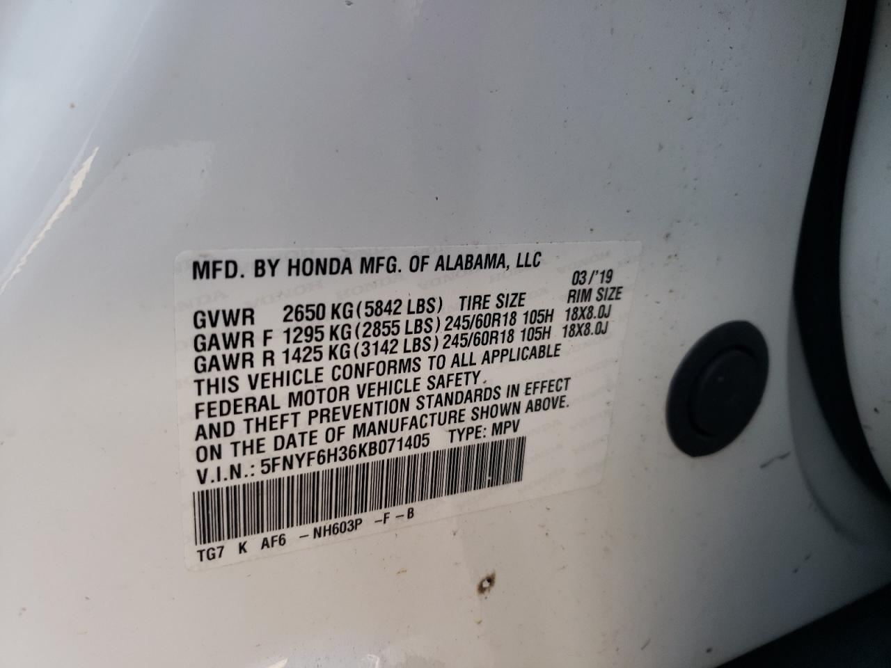 2019 Honda Pilot - Image 13